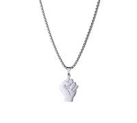 Feizikaw Necklaces for Women Pendant Silver FIst Necklace For Men Women Stainless Steel Fist Pendant Hip Hop Jewelry Teens Boys Girls