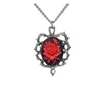 Feizikaw Necklaces for Women Silver Rose Beating Heart Steel Necklace Necklace Zircon Forever 520 Heartbeat