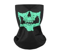 Feizikaw Party Masquerade Halloween Bandana Face Day Of The Dead Skeleton Face For Cosplay Masquerade Costume Party Accessories Photo Props (Green-3, 13. 5 * 13. 5 * 0. 5cm)