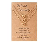 Feizikaw Pendant for Women C001 Fashion Jewelry Knot Friendship Necklace With Card And Letter Brass Chain Best Friend Necklace Set