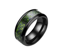 Feizikaw Promise Rings For Women Stainless Steel Ring Steel With Silver Golden Ring Rings (Green, 9)