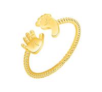 Feizikaw Ring For Women Dedicated To You Will Make An Exquisite And Baby And Foot Ring Small Foot Versatile Encrusted Baby Hand Footprint Accessor (B, One Size)