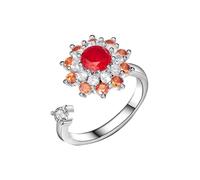 Feizikaw Rings Women Rotatable Ring Classic Ring Fashion Jewelry Light Feeling Design Shiny (D, One Size)