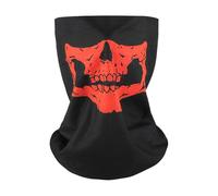 Feizikaw Scary Masks for Adults Halloween Bandana Face Day Of The Dead Skeleton Face For Cosplay Masquerade Costume Party Accessories Photo Props (Red, 13.5 * 13.5 * 0.5cm)