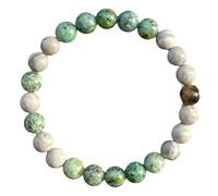 Feizikaw Silver Bracelet For Women African Turquoise Bracelet - Energy Crystal Handmade Adjustable Bead Perfect, Women’ s - Stretch Pulsera Para Hombre Mujer Stocking Stuffers (Green, length-20cm)