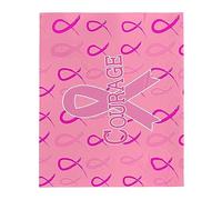 Feizikaw Sofa Throw Blanket Flannel Breast Cancer Gift | Cute Warm Pink Ribbon Blanket Gift Chemotherapy Chemotherapy Cancer Air Conditioning Thickened Nap 3