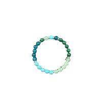 Feizikaw Sterling Silver Charm Bracelet Anxiety Crystal Bracelet And Women Natural Malachite Stone Beads With Transparent Crystal And Turquoise Daily Wear Jewelry (Green, length-20cm)