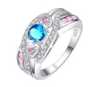 Feizikaw Wedding Ring Purple Heart Ring Four Wedding Index Finger High End Hand Jewelry (H,1 05cm)