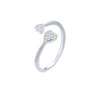 Feizikaw Wedding Rings For Women Rings Double Delicate Design Fashion Can Be Adjustable Ring Light High Grade Silver Ring (Silver,One Size)