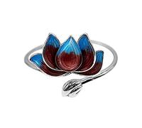 Feizikaw Wedding Rings Lotues Ring Silver Ring Cute Lotues Flower Daughter Birthday Gift For Daughter From Mom Dad (Silver, One Size)
