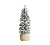 Feizikaw Weihnachtsmann-Tischdekorationen Mini Flocked Snowy Cedar Tabletop For Holiday Party Festive (C,25cm)