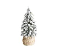 Feizikaw Weihnachtsmann-Tischdekorationen Mini Flocked Snowy Cedar Tabletop For Holiday Party Festive (B,20cm)
