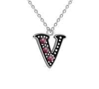 Feizikaw Women Necklaces Black Oil Color 26 English Surname Letter Pendant Copper Material Fashion Versatile Clavicle Chain Birthday Gift Pendant Jewelry Party Date Necklace