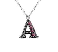 Feizikaw Women Necklaces Black Oil Color 26 English Surname Letter Pendant Copper Material Fashion Versatile Clavicle Chain Birthday Gift Pendant Jewelry Party Date Necklace