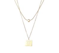 Feizikaw Women Necklaces European And Stainless Steel English Letter Necklace Personality Versatile Rectangular Female Jewelry