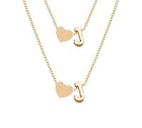 Feizikaw Women Necklaces Initial Heart Necklace Bracelet Set Gold Plated Initial Necklace A Z 26 Alphabet Letter Dainty Bracelet For Women