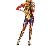 Feizikaw Womens Halloween Costume Adult Ladies Halloween Movie Character Full Print Tight Fitting Bodysuit Costume