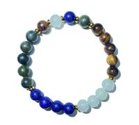 Feizikaw Womens Silver Bracelet Gemini Zodiac Crystal Beaded Bracelet, Gemini, Birthstone, Zodiac Jewelry for Her, Blue Lace, Lazuli, Fluorite, Indian, Amethyst (White, 16-20cm)