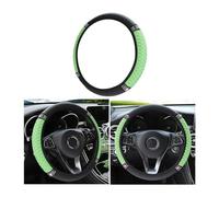 Fekey&JF Bling Soft Leather Steering Wheel Cover, 15 Inch Rhinestones Elastic Steering Wheel Protector, Sparkly Crystal Diamond for Women Girls, Auto Accessories Universal for Most Cars (Green)