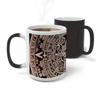 FekiLoot 11 Oz Ceramic Mug with Handle, Novelty Mayan Calendar End Of The World Coffee Cup for Office, Color Changing Heat Sensitive Magic Mugs, Funny Tea Cups for Work, Home, Creative Gifts