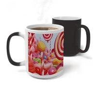 FekiLoot 11 Oz Ceramic Mug with Handle, Novelty Sweet Candy Coffee Cup for Office, Color Changing Heat Sensitive Magic Mugs, Funny Tea Cups for Work, Home, Creative Gifts