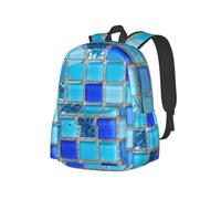 FekiLoot 17 Inch Backpack Lightweight Travel Laptop Backpack Casual Daypack | Square Bright Glass Mosaic Laptop Back Pack Double Shoulder Laptop Pack Bag Daypack Bags With Side Pockets For Travel Hiking