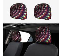 FekiLoot 2 PCS Car Seat Headrest Covers, Breathable Auto Elastic Seat Headrest Protector Fantasy Sci-Fi Dizziness Vehicle Interior Accessories Protector Universal Fit Most Cars Sedan SUV