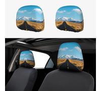 FekiLoot 2 PCS Car Seat Headrest Covers, Breathable Auto Elastic Seat Headrest Protector Freeway Highway Road in The Desert Vehicle Interior Accessories Protector Universal Fit Most Cars Sedan SUV