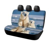 FekiLoot 2 Polar Bears Car Back Seat Covers Waterproof Auto Bench Seat Cover Accessories for Dogs, Universal Auto Rear Seats Protector Comfort Backseat Car Covers for Cars, Vans, Trucks