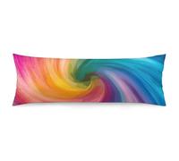 FekiLoot 20x54 Body Pillow Cover Rainbow Colored Swirl Zipper Body Pillowcase Side Sleeper Pillow Covers Body Pillows Cushion Cover for Men Women Home Bedroom Bed Couch