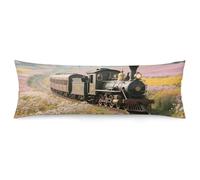 FekiLoot 20x54 Body Pillow Cover Steam Train Zipper Body Pillowcase Side Sleeper Pillow Covers Body Pillows Cushion Cover for Men Women Home Bedroom Bed Couch