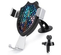 FekiLoot 3D Magical Dragon Scales Pattern Car Phone Holder,Adjustable Easy Clamp Car Phone Mount for Your Cars Models with Dashboard Vent,Phone Holders for Your Car with Metal Hook Clip