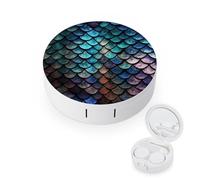 FekiLoot 3D Magical Dragon Scales Pattern Contact Lens Cases, Cute Contact Lenses Lens Box Set Outdoor Mini Contact Lens Soak Storage Kit with Mirror Daily Vision Care And Outdoor Use