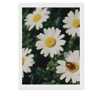 FekiLoot 5D Diamond Painting Kits for Adults Beginners Chamomile Ladybug Daisy DIY Diamond Art Kit Gem Painting Round Full Drill Diamond Dots Gem Art Crafts for Home Wall Decor Gifts 12"x16"