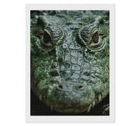 FekiLoot 5D Diamond Painting Kits for Adults Beginners Green Crocodile DIY Diamond Art Kit Gem Painting Round Full Drill Diamond Dots Gem Art Crafts for Home Wall Decor Gifts 12"x16"
