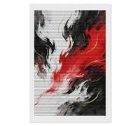 FekiLoot 5D Diamond Painting Kits for Adults Beginners - Red Black Abstract DIY Diamond Art Kit Gem Painting Round Full Drill Diamond Dots Gem Art Crafts for Home Wall Decor Gifts 8"x12"