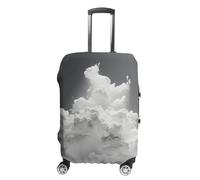 FekiLoot A Cloud Floating Travel Luggage Cover Anti-Scratch Suitcase Cover Elastic Luggage Protector Fits 19-28 Inch Case, white, M, Stylish