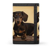 FekiLoot A Cute Dachshund Trifold Wallet Slim Minimalist Front Pocket Men's Passcase Wallet Credit Card Holder
