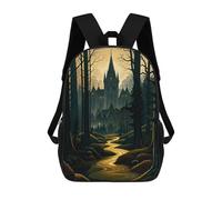 FekiLoot A Dark And Mysterious Gothic Castle Bookbags 17 Inch Aesthetic Laptop Bagpack Casual Travel Laptop Backpack Unisex Aesthetic Daypack for College Work Travel