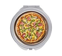 FekiLoot A Full Pizza Compact Mirror Double-Sided Round Travel Makeup Mirrors 1x / 2X Magnifying Portable Metal Mini Pocket Handheld Vanity Mirror for Women Girls Mother