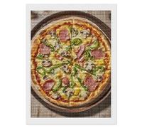 FekiLoot A Full Pizza Diamond Painting Kits for Beginners DIY Diamond Dots Art Kit Full Drill Round 5d Diamonds Pictures Gem Art Kits Rhinestone Painting Home Wall Decor12 x16