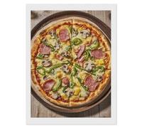 FekiLoot A Full Pizza Diamond Painting Kits for Beginners DIY Diamond Dots Art Kit Full Drill Square 5d Diamonds Pictures Gem Art Kits Rhinestone Painting Home Wall Decor 12"x16"