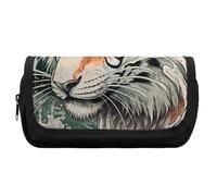 FekiLoot A Hand Drawn Tiger Pencil Case Office Pencil Box Large Capacity Pencil Box Pouch Holder Double Zipper Pencil Case Use to Organize Desktop And Plan Space Home Office
