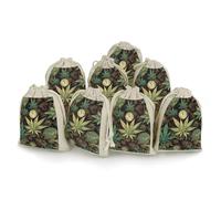 FekiLoot A Puff In Time Weed Marijuana 8 Pieces Cotton Drawstring Bags 5 X 7 Inch Reusable Wrapping Muslin Bag Lightweight Linen Sachet Bag Storage Pouches for Party Wedding Gift Jewelry