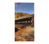 FekiLoot Absorbent Hand Towels 12"X24" Decorative Bathroom Towel Soft Microfiber Face Towel Albany Covered Bridge Dish Kitchen Towels for Bathroom Kitchen Hotel Spa Bath Towels