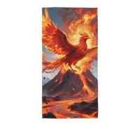 FekiLoot Absorbent Hand Towels 12"X24" Decorative Bathroom Towel Soft Microfiber Face Towel Fire Phoenix Dish Kitchen Towels for Bathroom Kitchen Hotel Spa Bath Towels