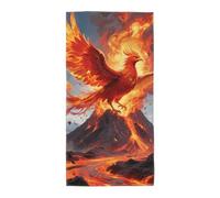 FekiLoot Absorbent Hand Towels 13.8"X27.5" Decorative Bathroom Towel Soft Microfiber Face Towel Fire Phoenix Dish Kitchen Towels for Bathroom Kitchen Hotel Spa Bath Towels