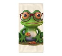 FekiLoot Absorbent Hand Towels 13.8"X27.5" Decorative Bathroom Towel Soft Microfiber Face Towel Frog Wearing Glasses Dish Kitchen Towels for Bathroom Kitchen Hotel Spa Bath Towels