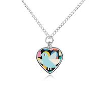 FekiLoot Abstract Bird Design Urn Necklaces for Ashes Personalized Human Pet Cremation Jewelry Keepsake Locket Heart Pendant with Filling Kit Memorial Gift for Dog Cat Lover Women Men