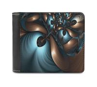 FekiLoot Abstract Blue Brown Wallet Fashionable Slim Leather Wallet with Multiple Card Slots And Hidden Compartments Wallets